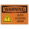 Signmission Safety Sign, OSHA WARNING, 7" Height, Auto Closing Door, Landscape OS-WS-D-710-L-12465 - alternate 1